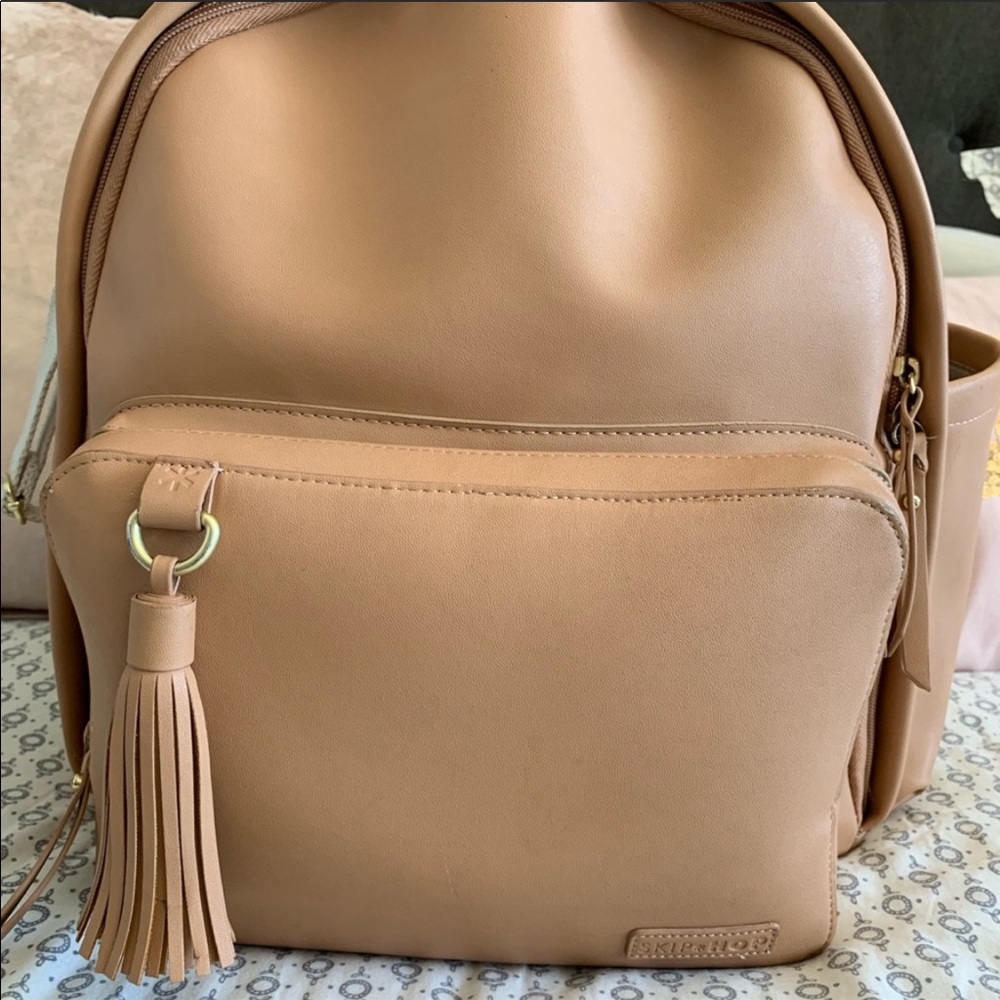 Skip hop leather diaper bag backpack Greenwich